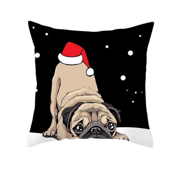 Other - Pug pillow case with Christmas stocking 18x18 NEW